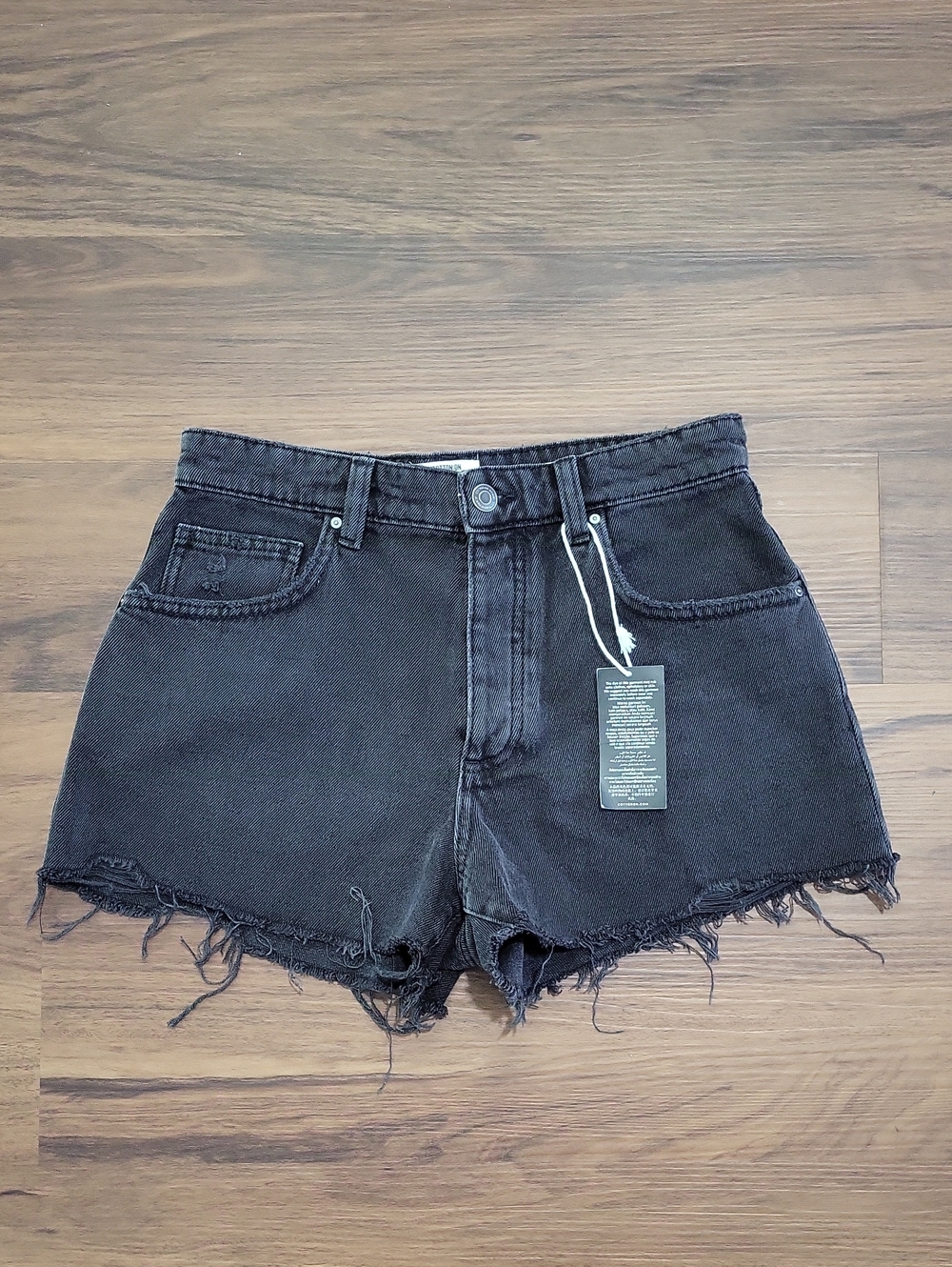NWT Cotton On Original Cut Off Denim Short in Black Size 28